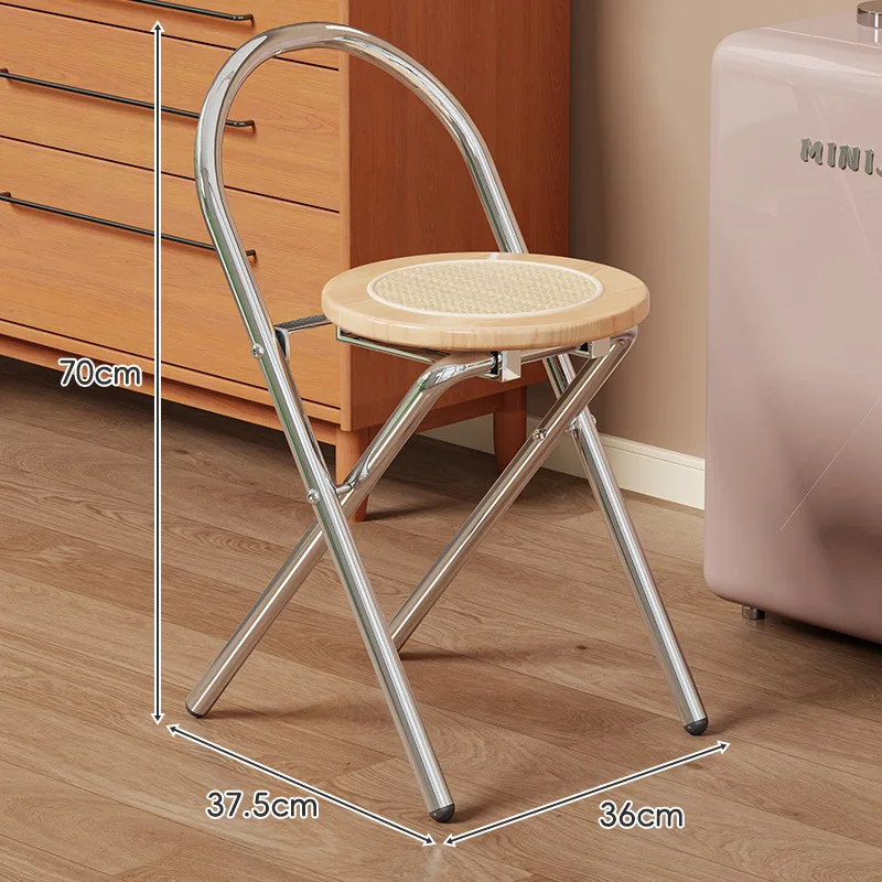 Space Saving Wooden Bar Stool Kitchen Counter Seat Small Apartment Balcony Chair Vintage Folding Dining Stool Portable Chair