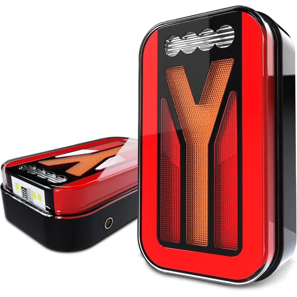 

Магнитный беспроводной комплект задних фонарей для прицепов, перезаряжаемые светодиодные фонари указателей поворота, стоп-сигналы, габаритные огни, подсветка номерного знака для грузовиков