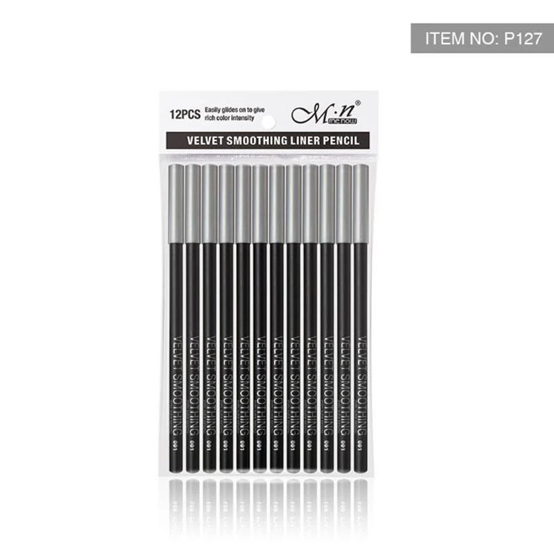 MENOW Wooden Black Eyeliner Soft Smooth Long Lasting Highly Pigmented Waterproof and Sweatproof Eyeliner Makeup Pen