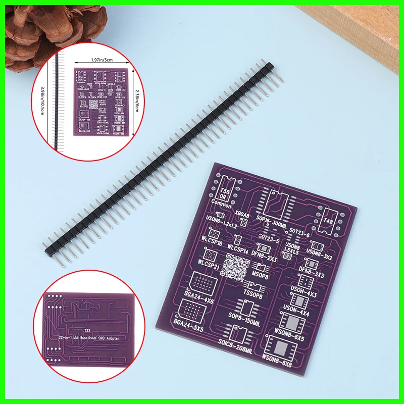 22-in-1 SMD Adapter Support For SOP8/16 WSON8 TSSOP8 XSON8 DFN8 USON8 WLCSP TDFN8 BGA12 BGA8 BGA24-DIP8 NOR SPI FLASH NAND