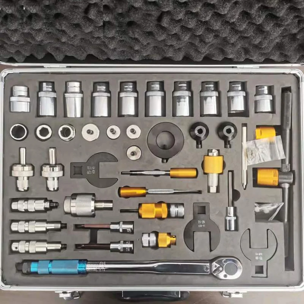 40PCS Common Rail Injector Tool Kit with 110 & 120 Measuring Seats for Disassembly Assembly And Repair