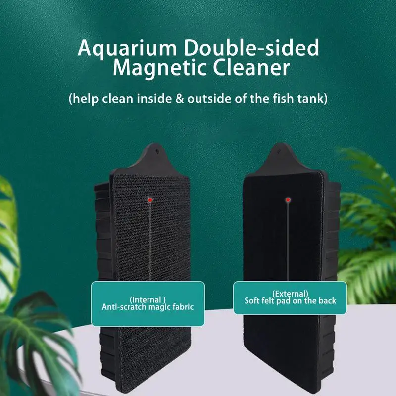 Magnetic Aquarium Scraper Double Sided Gravel Vacuum For Aquarium Floating Aquarium Glass Cleaner Fish Tank Cleaner Scrubber