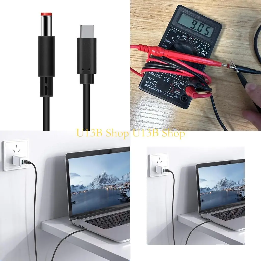 U13B 9V 12V 15V 20V Power Adapters Cable,USB C to DC5.5x2.5mm Cable Power Plugs