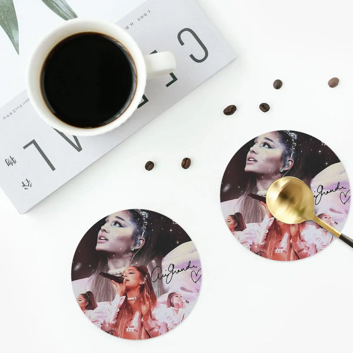 

Music R And B The Best Singer Ariana Grande Coasters Kitchen Placemats Insulation Cup Coffee Mats For Decor Pads Set of 4