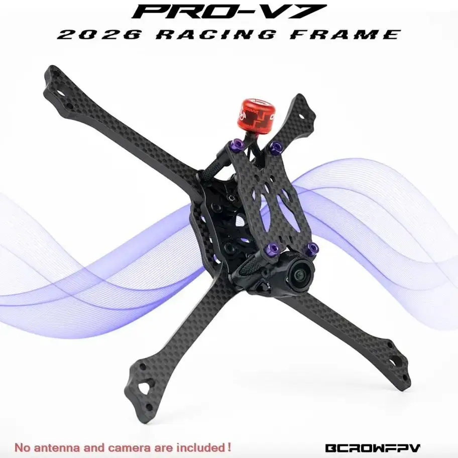 BCROWFPV PRO-V7 Racing Drone Frame Kit 2026 New Model, Carbon Fiber FPV Quadcopter Frame for 5 Inch DIY Drone