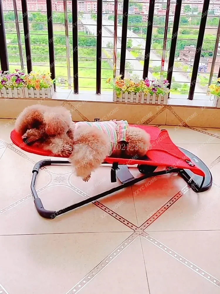 Chaise à Bascule pour Chien et Chat, Lit Inclinable à Ressort, Maison Pliante Portable, Nid Confortable, Fournitures pour Animaux de Compagnie