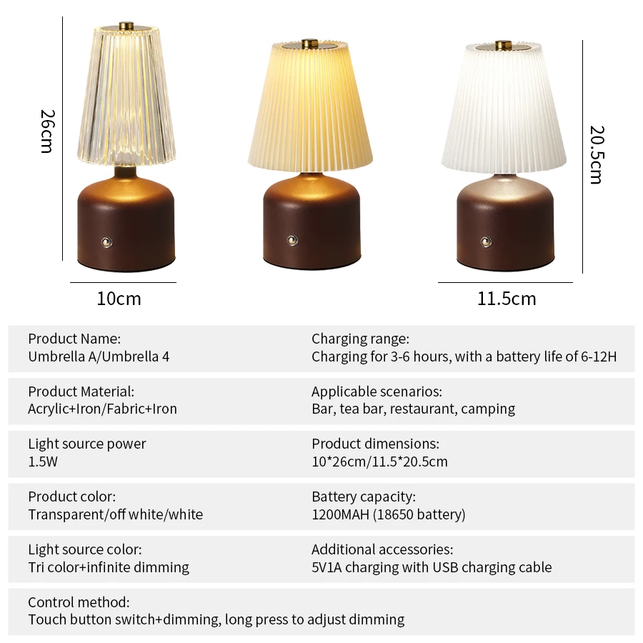 مصباح طاولة LED محمول مع مستشعر اللمس، مصباح مكتبي معدني قابل لإعادة الشحن، 3 ألوان، ضوء ليلي بمزاج عكس الضوء لغرفة النوم وغرفة المعيشة