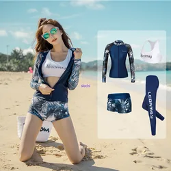 Sports Diving Suit Long-sleeved Female Split Sunscreen Surfing Slim-fit Water-absorbing Quick-drying Slim Swimsuit Diving Suit