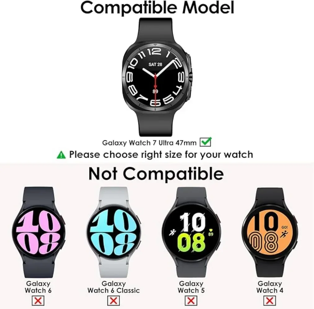 Casing kaca Tempered +, sarung HP Bumper PC pelindung tahan air untuk Samsung Galaxy Watch 7/FE 40/44mm Ultra 47mm