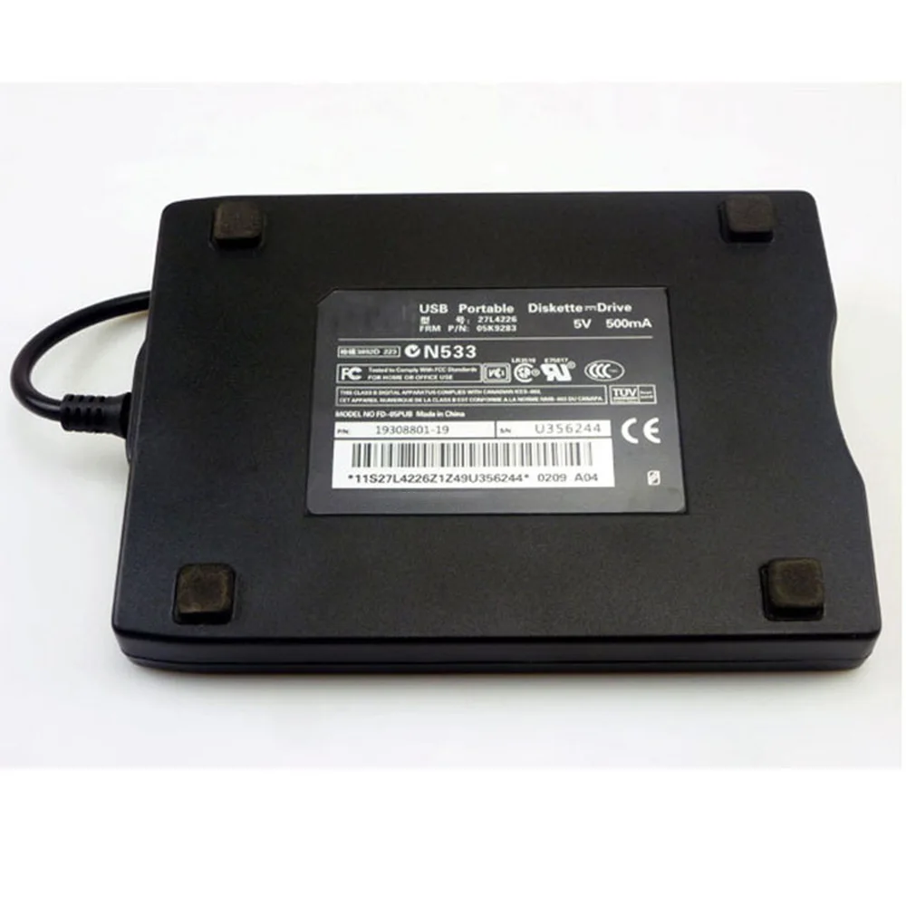 A64I USB Portable Diskette Drive 1.44Mb 3.5 Inch 12 Mbps USB External Portable Floppy Disk Drive Diskette FDD for Laptop