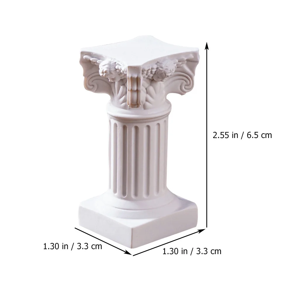 

3Pcs Roman Pillar Resin Holders Vintage Style Durable Decorative Candlesticks Home Supplies Tabletop Decoration