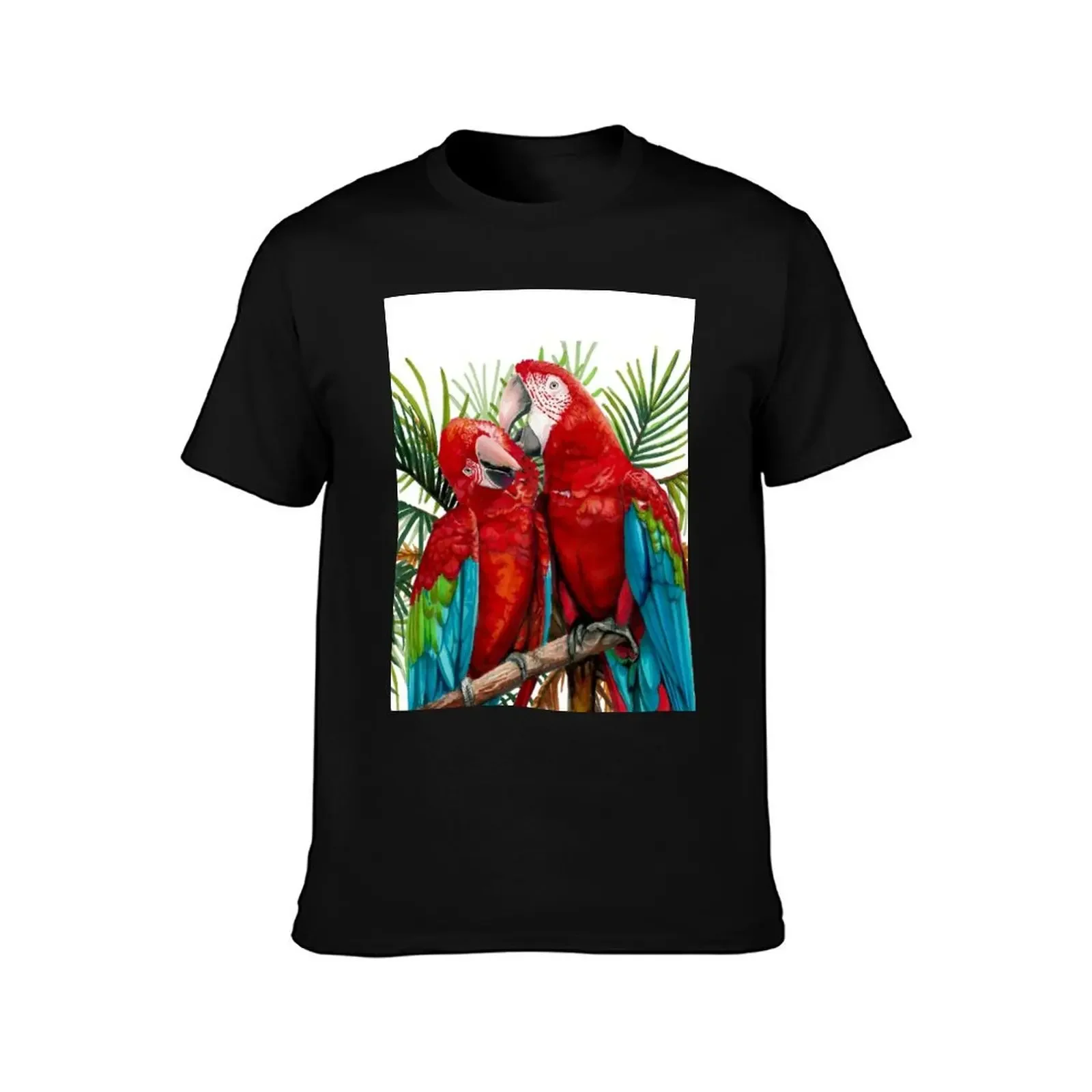 Macaws in Love T-Shirt vintage plus size tops oversized graphic tee men t shirts high quality