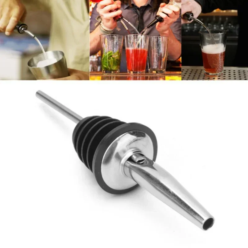 2PC Stainless Steel Wine Nozzle With Cap Home Bottle Stopper Wine Pourer Olive Oil Dispenser Bartending Wine Mouth Bar Tool