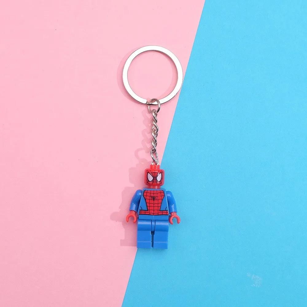 Disney Marvel Legend Figure Doll ABS Keychain SpiderMan Betman Buzz Lightyear Cartoon Character Car Ornament KeyBag  for Gifts