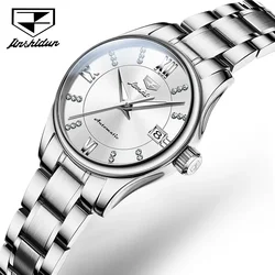 JSDUN 8933 Automatic Mechanical Women Wristwatches Fashion Stainless Steel Strap Waterproof Watches For Women Calendar