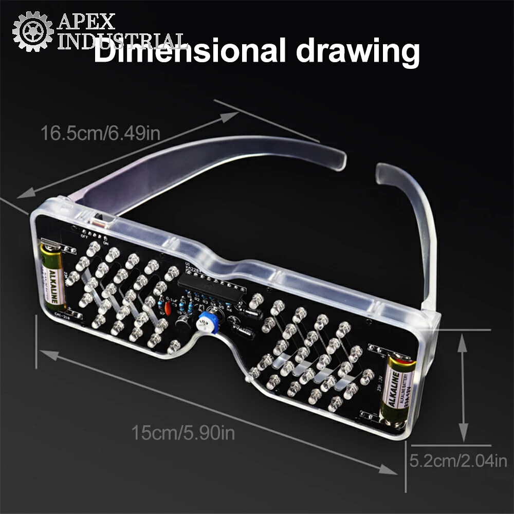 DIY Kit Voice Controlled LED Luminous Glasses Making Set Light-emitting Diode Flashing Light Electronic Soldering Assembly