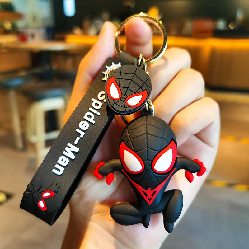 Action Figure Spider Man Keychain Captain America Keyring Bag Pendant Avengers Car Key Ring Wholesale Spiderman Toy Boy Kid Gift