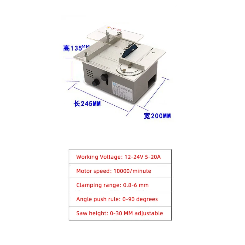 Imagem -03 - Mini Serra de Mesa Serras Elétricas Multifuncionais Precision Micro Household Cutting Machine Pequena Serra de Madeira