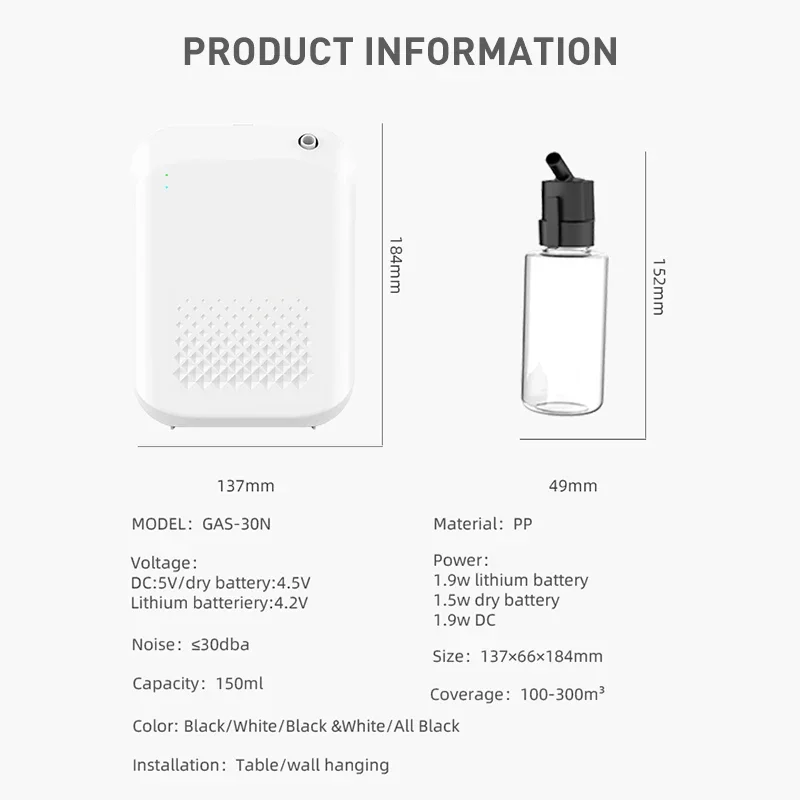 NAMSTE-Máquina Profissional De Fragrâncias, Máquina De Ambientador Elétrico Doméstico, Difusor De Óleo Essencial Sem Água, App Control, 300m ³