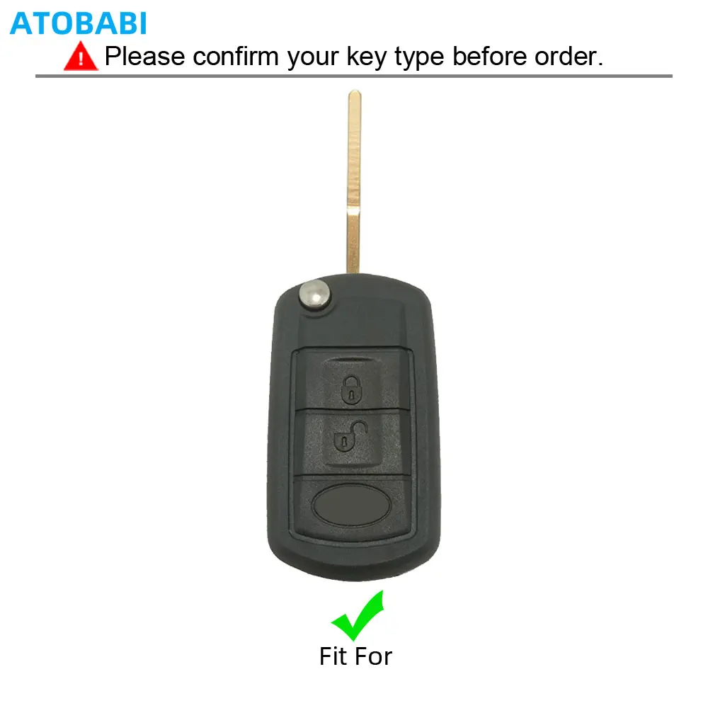 Leather Car Key Case For Land Rover Range Rover Sport LR3 Discovery 3 Buttons Folding Remote Fob Protector Cover Keychain Bag