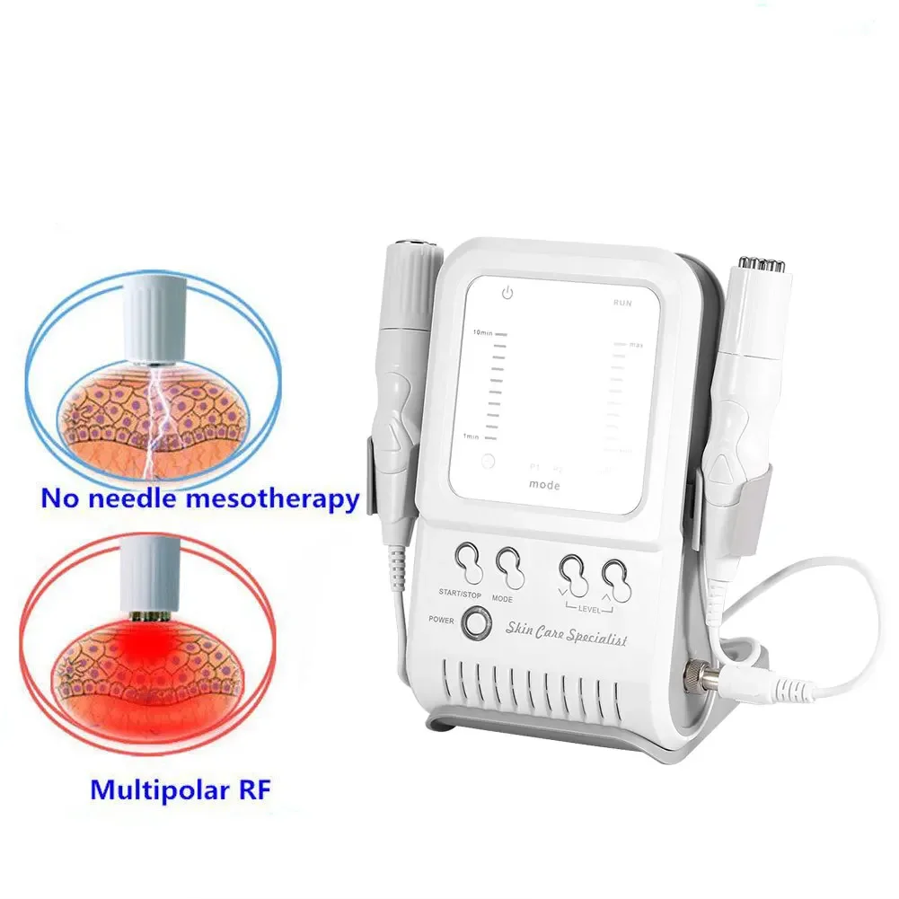 Nieuwe Handige 2In1 RF Geen-Naald Massager Kwaliteit ABS Huid Face Lift Verstevigende Radiofrequentie Gezichtshuidverjonging Schoonheid Machine