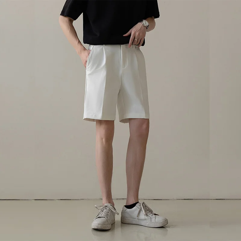 

Men's Summer New Suit Shorts Korean Style Casual High-End Wrinkle-Free Straight Slim Fit Five-Point Pants Trendy