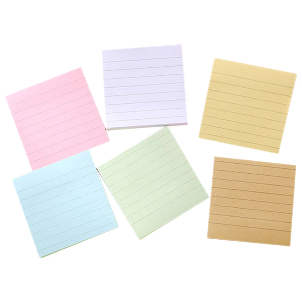 

6 Pcs Color Note Pad Memo Paper Cute Sticky Memos Mat Stickers Pads Bulk Notepads