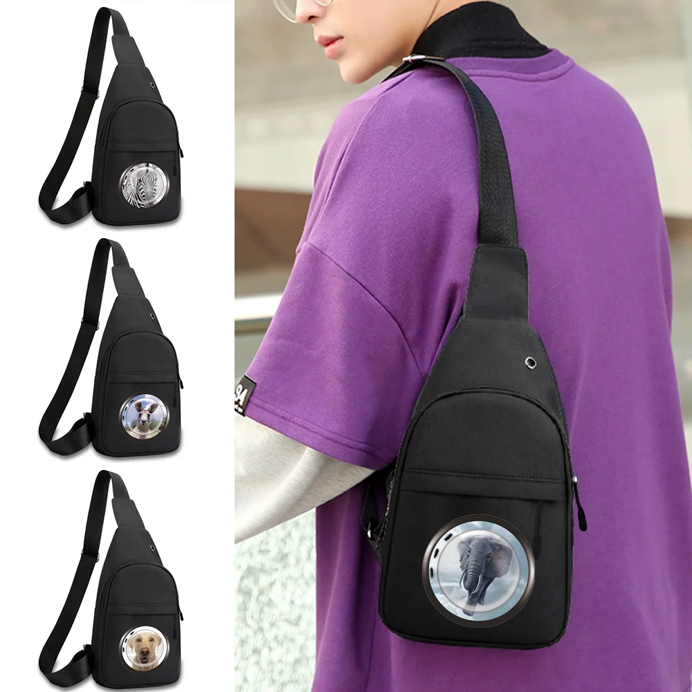 Staggered Pocket Chest Crossbody Bag, Smooth Opening & Closing, Storage Pouch for Earphones, Card Holder & Small Items