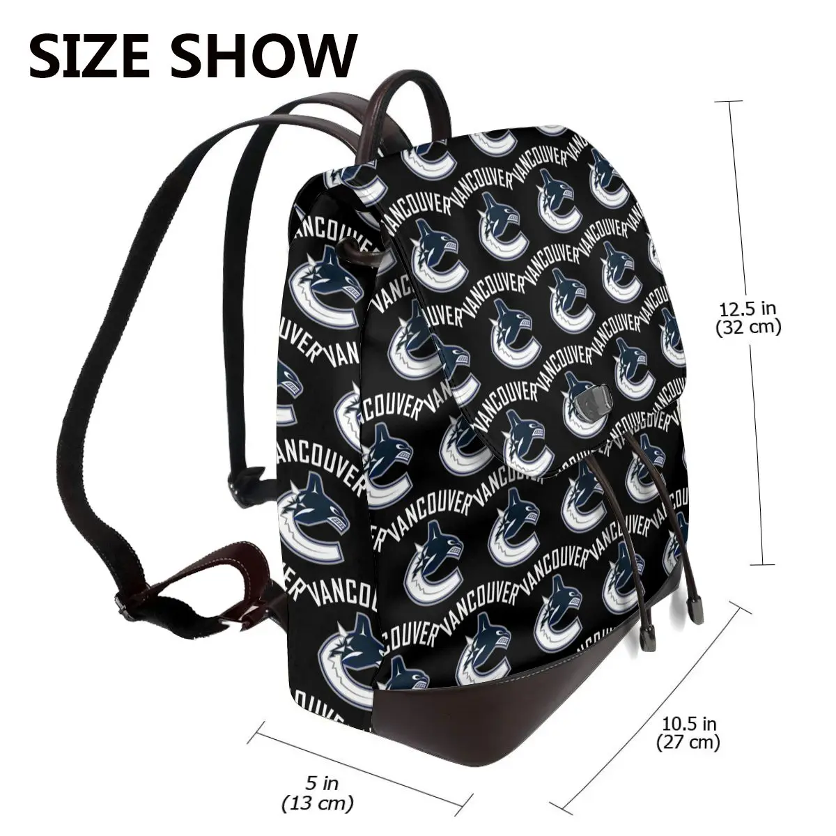 Vancouver Hockey Canucks Essential Active Bookbag School Student Bags Hiking Travel Daypack for Women Fashion Derma Backpack