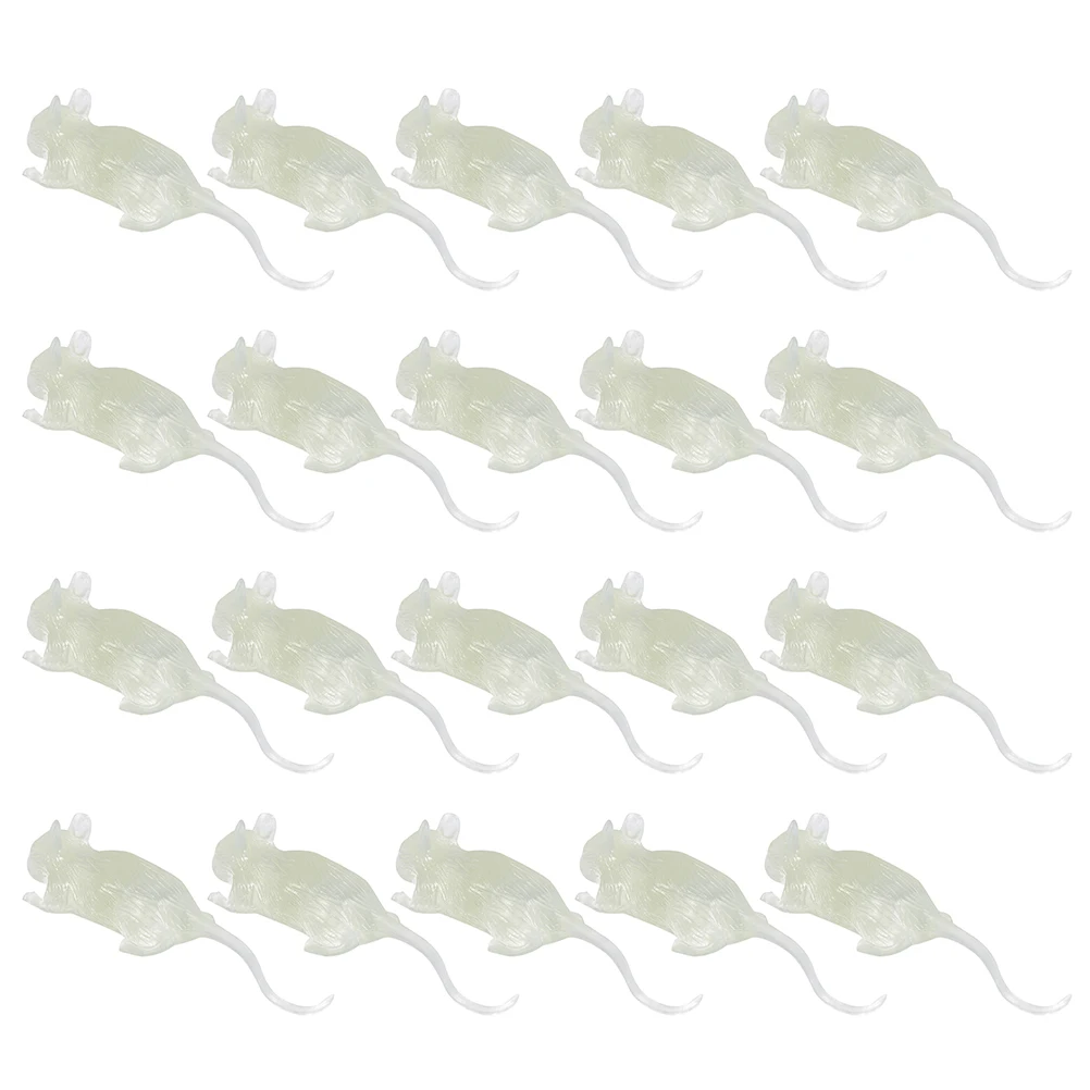 20Pcs Artificial Mouse Prank Toy Luminous Halloween Trick Mouse Model Realistic Rodent Gag Props for Fun and Party Jokes