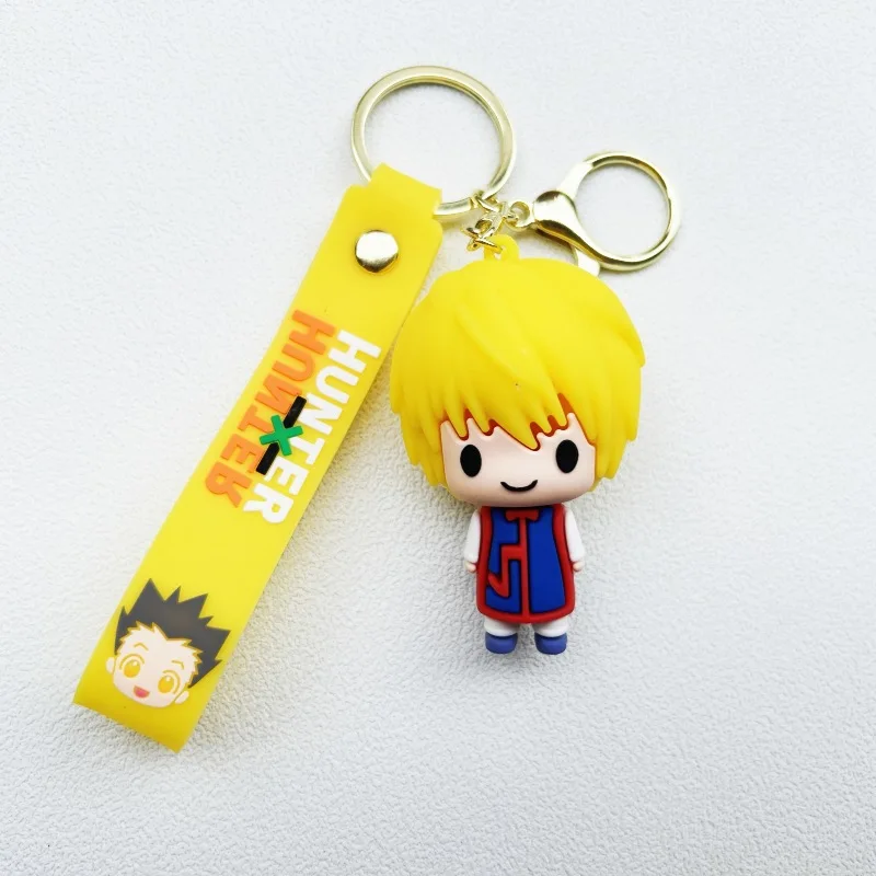 Anime Hunter x Hunter Keychain Cosplay Killua Kurapika Keyrings Resin Pendant Car Bag Key Chain Jewelry Accessories