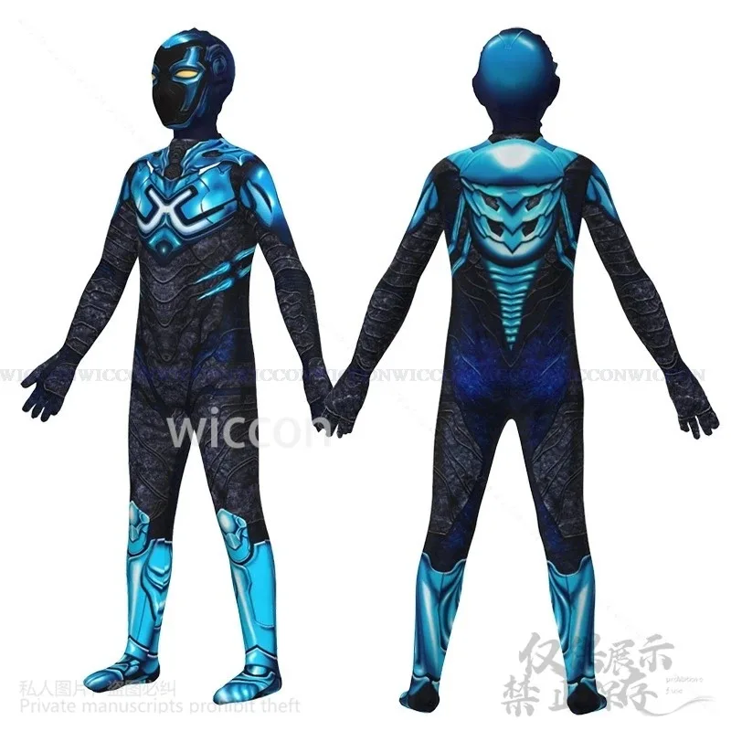 

a7d@Anime Movie Blue Beeetlee Costume Cartoon Cosplay Kids Adult Superrhiro Bodysuit Jumpsuit Mask Halloween Christmas Men Boy K
