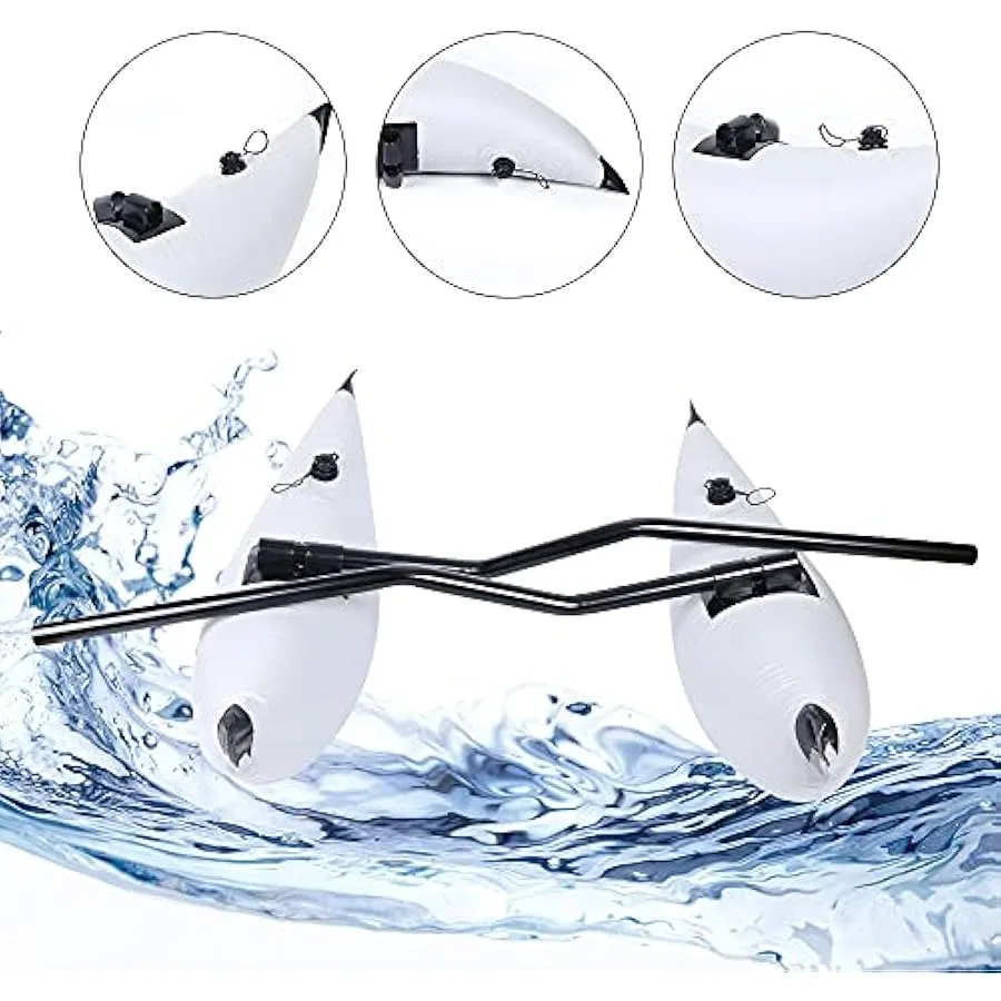 Kayak Stabilizers 2 Pcs Inflatable Outriggers Kayak Outriggers with Pair of Sidekick Rods Inflatable Kayaking Canoe Stabilizer