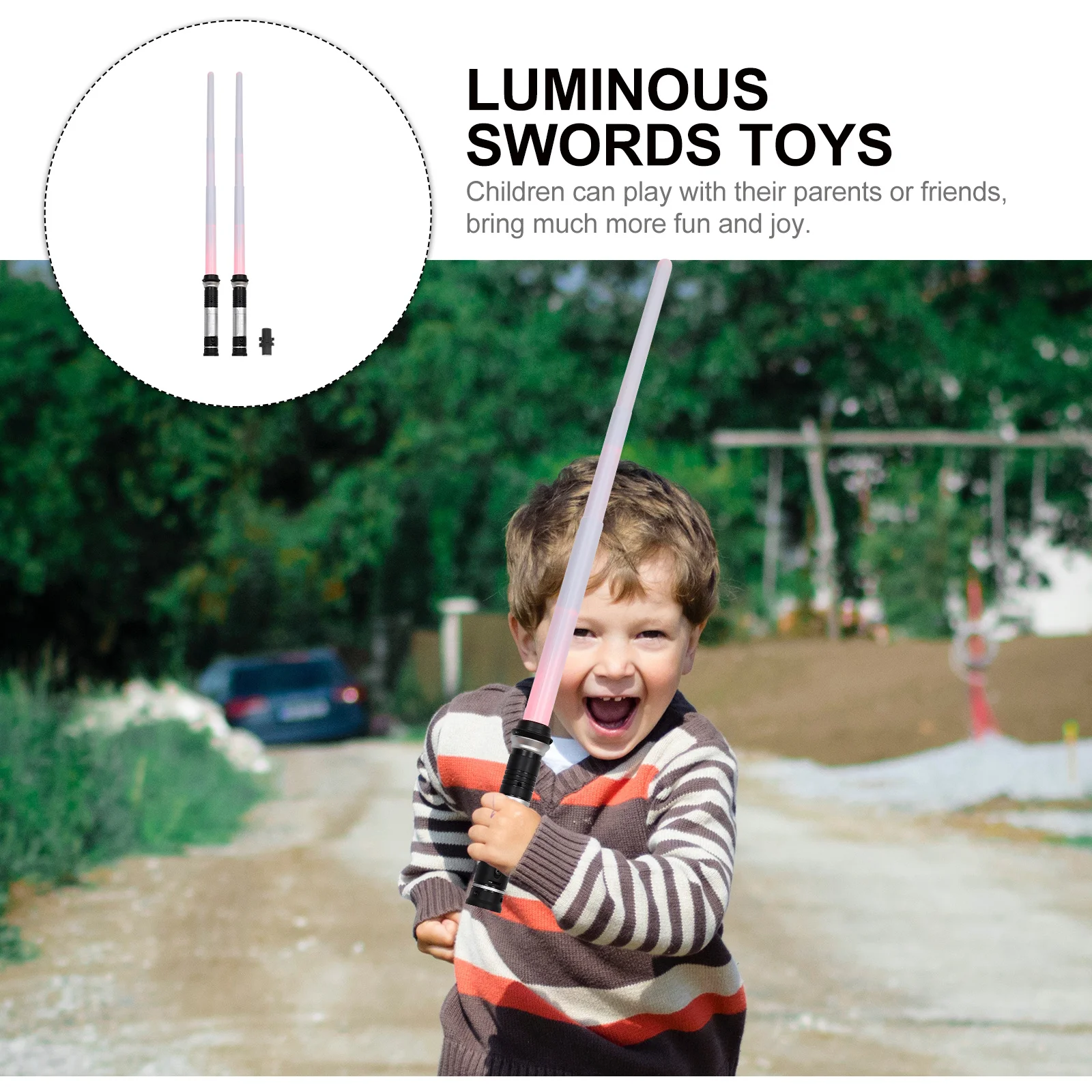 

1 set Luminous Sword Glowing Swords Playthings Retractable Children Cosplay Props Plastic Kids For Birthday Party Christmas