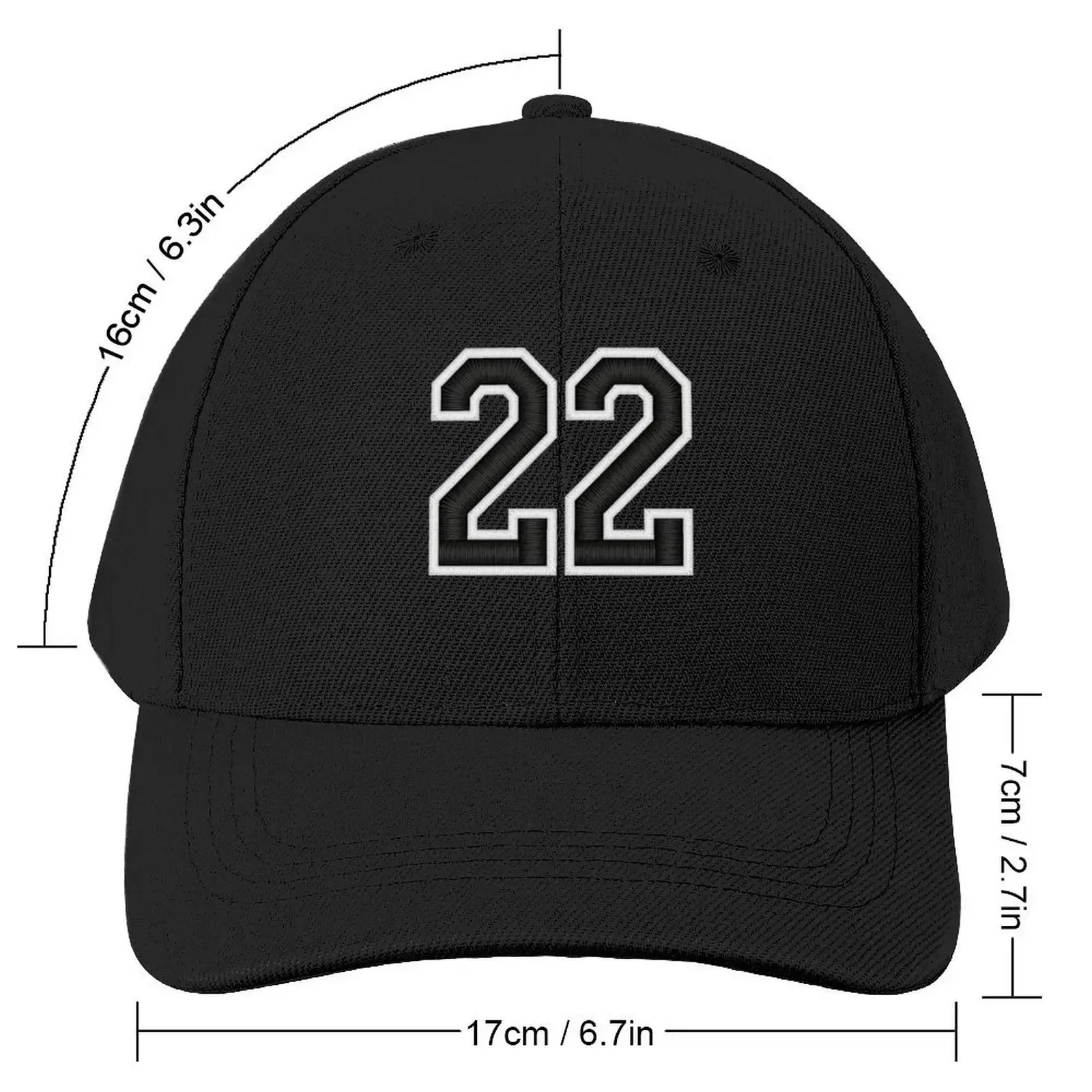 22 Black Jersey Sports Number twenty-two Football 22 Baseball Cap Dropshipping black Luxury Hat Boy Child Women's