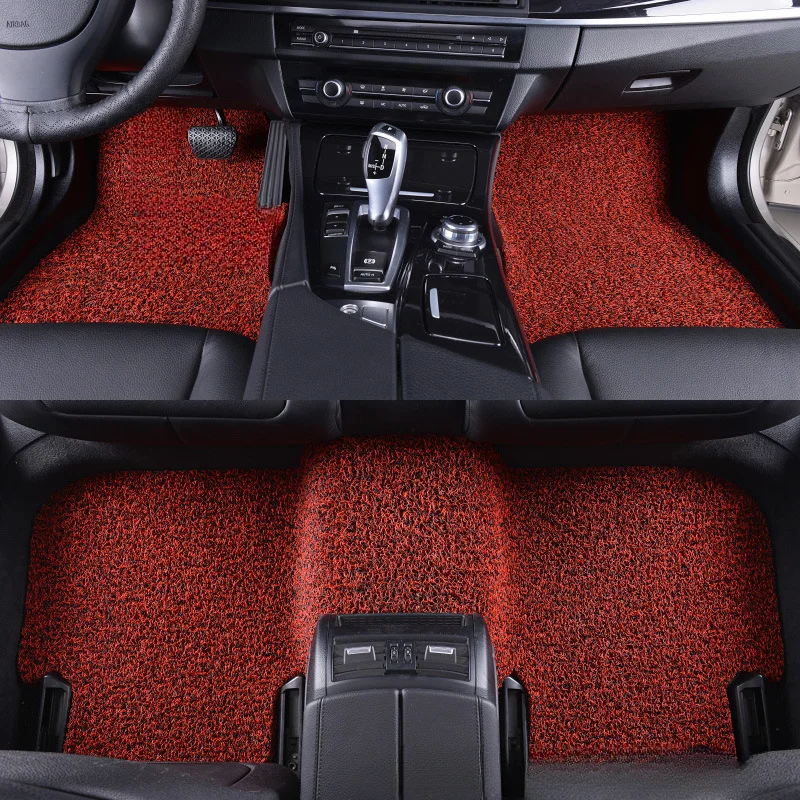 Car foot mat can be tailored to a single front seat for a single driver seat carpet silk ring foot mat