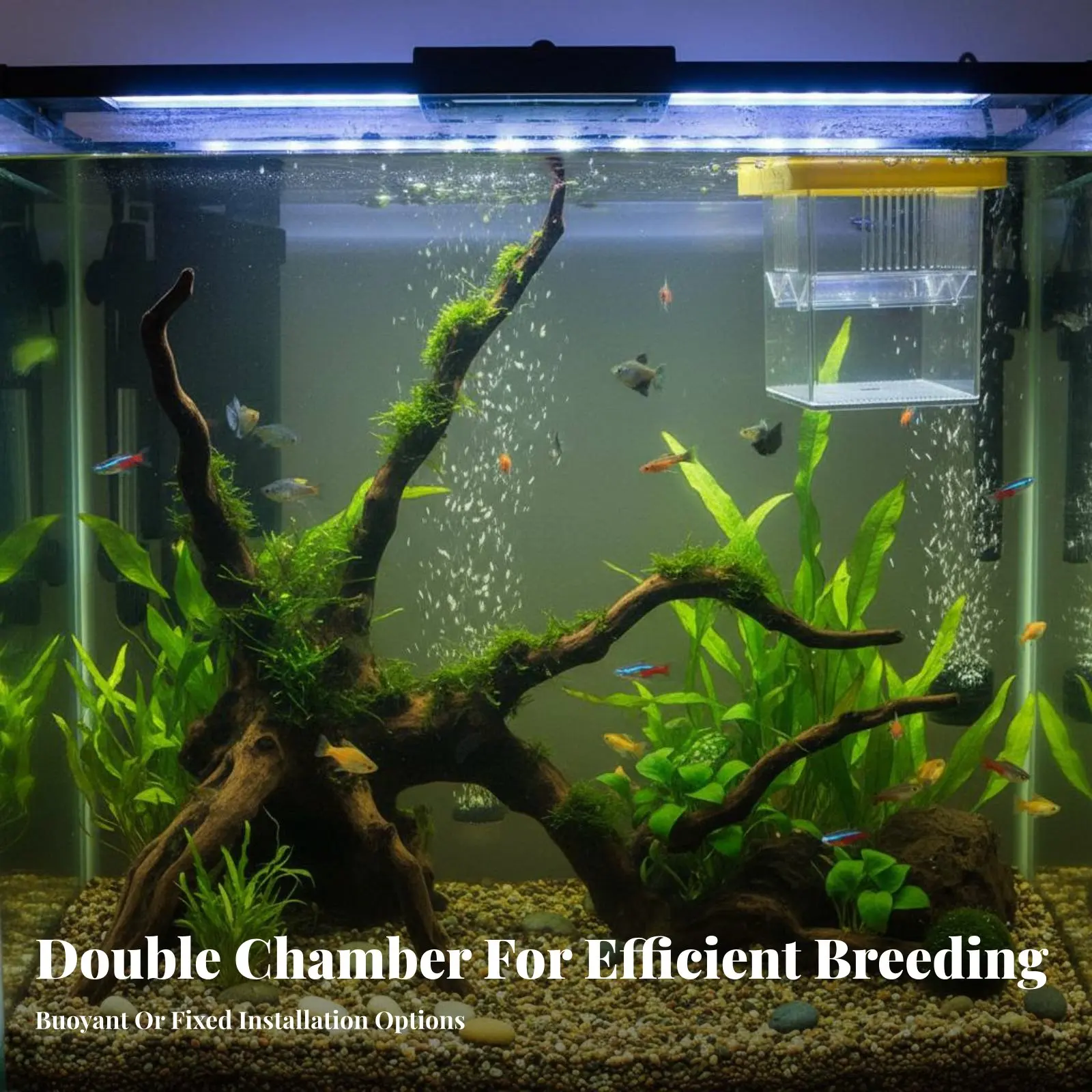 

Buoyant Aquatic Breeding Box High Clearness Acrylic Aquatic Hatchery Aquatic Habitat Breeder Box Space Saving Double Use