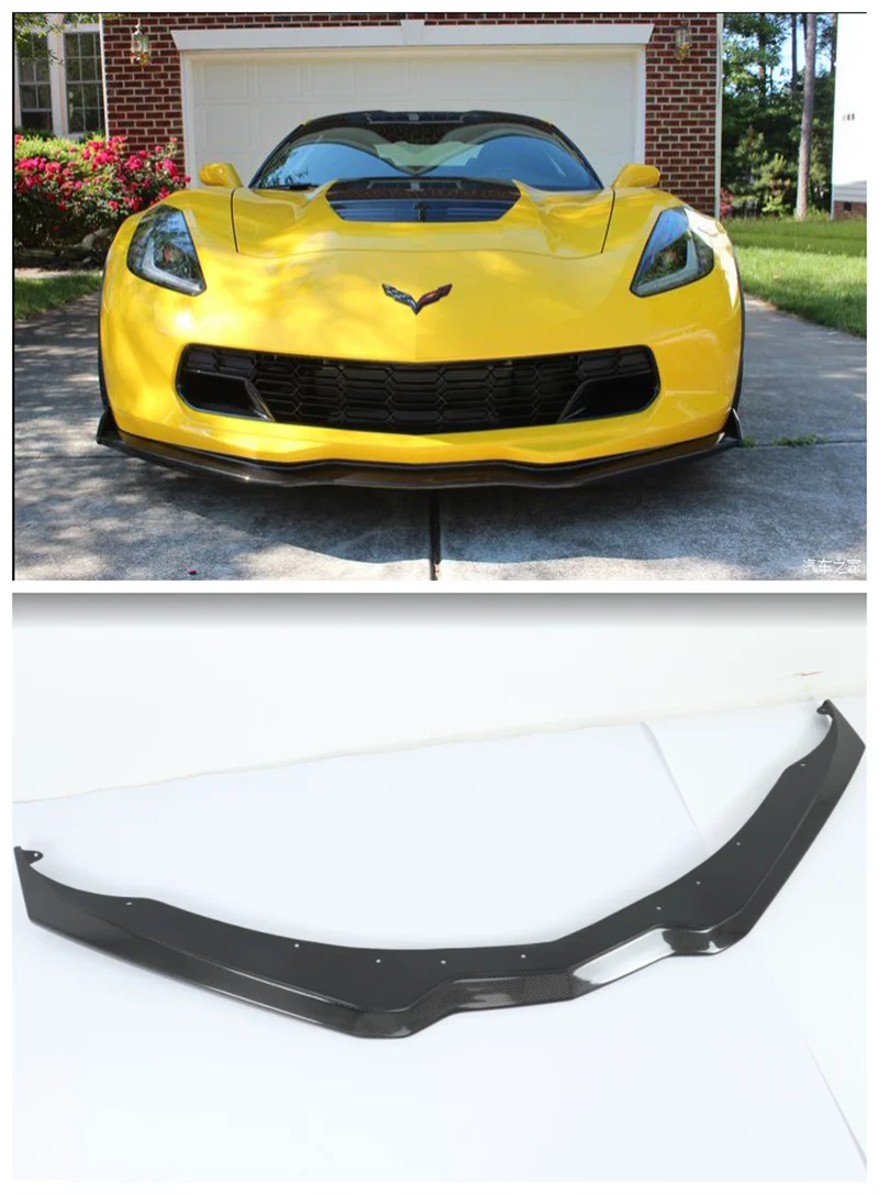 

High Quality Real Carbon Fiber Bumper Front Lip Spoiler For Corvette C7