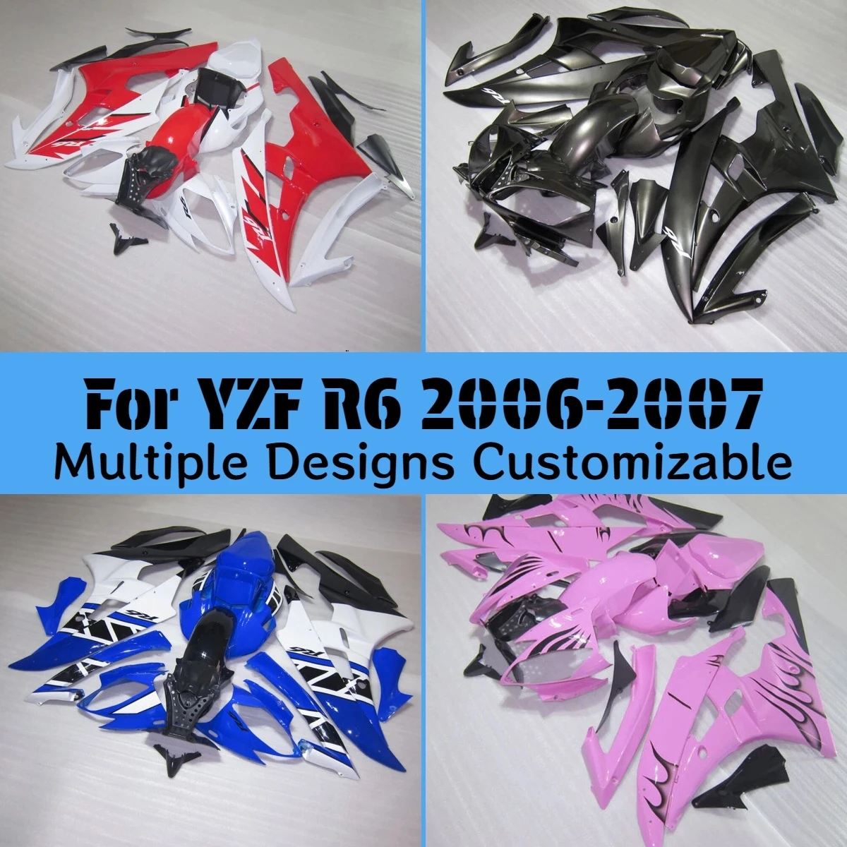 Free Custom Fairings for YAMAHA YZF R6 2006 2007 ZXMT Bodywork Motorcycle Fairing ABS Injection Molding Kit YZFR6 06 07