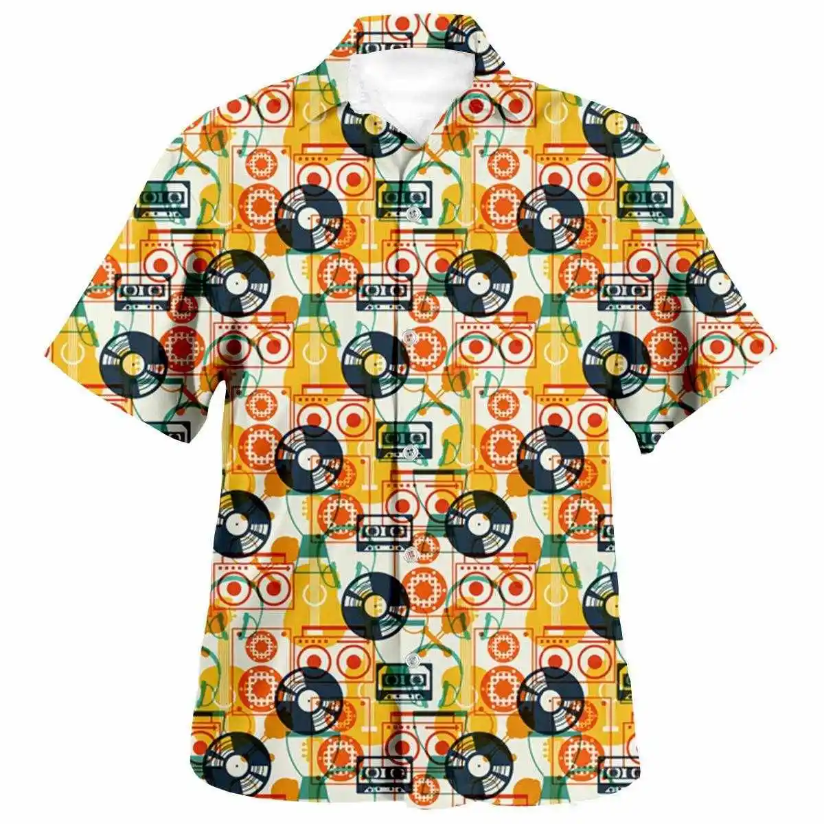 قميص رجالي مطبوع بأكمام طويلة غير رسمي مريح ومسامي من القطن للحماية من الشمس بنمط متدرج ونمط شبابي #3