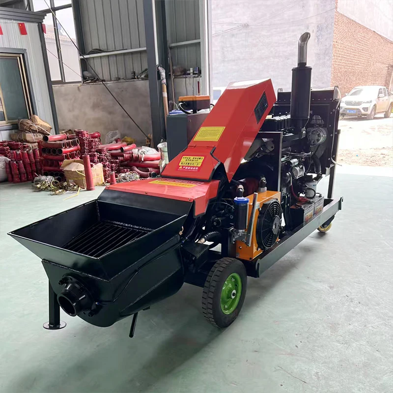 2025 أفضل حار بيع المنزل استخدام 10-20 متر البناء محرك الديزل مضخة الخرسانة للأرضية المسمار المحمولة 10 م 3 / ساعة مضخة خلط الخرسانة