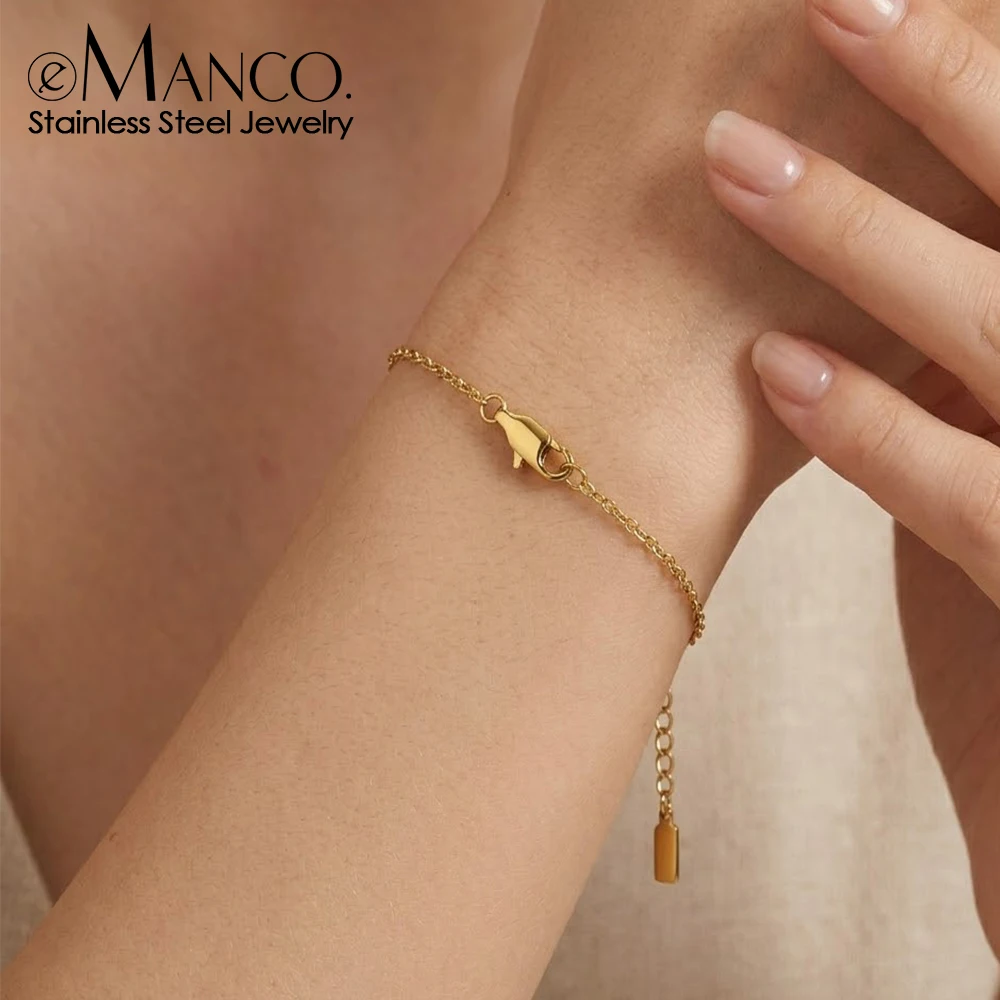 EMANCO Classic Fine Chain Gold-Plated Women's Bracelet Stainless Steel Upgraded Lobster Clasp Minimalist Jewelry Wholesale