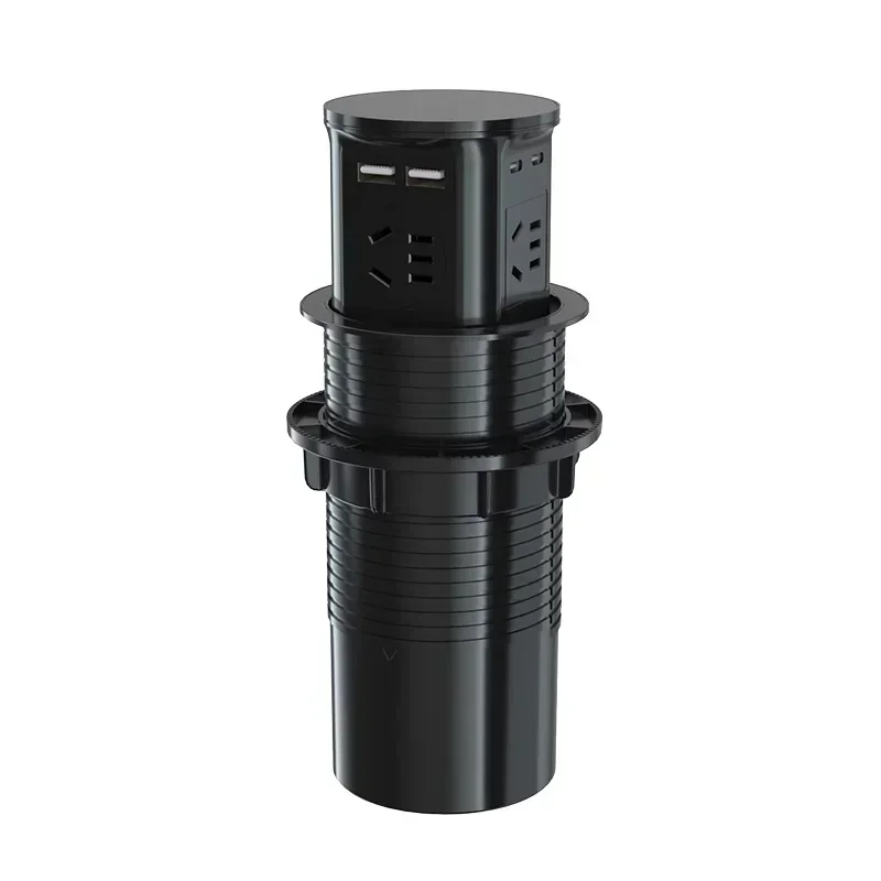 Intelligent Hydraulic Lifting Socket Automatic Pop-Up with Universal/US/UK/TL,Four Sided Socket Power Supply Hidden Installation