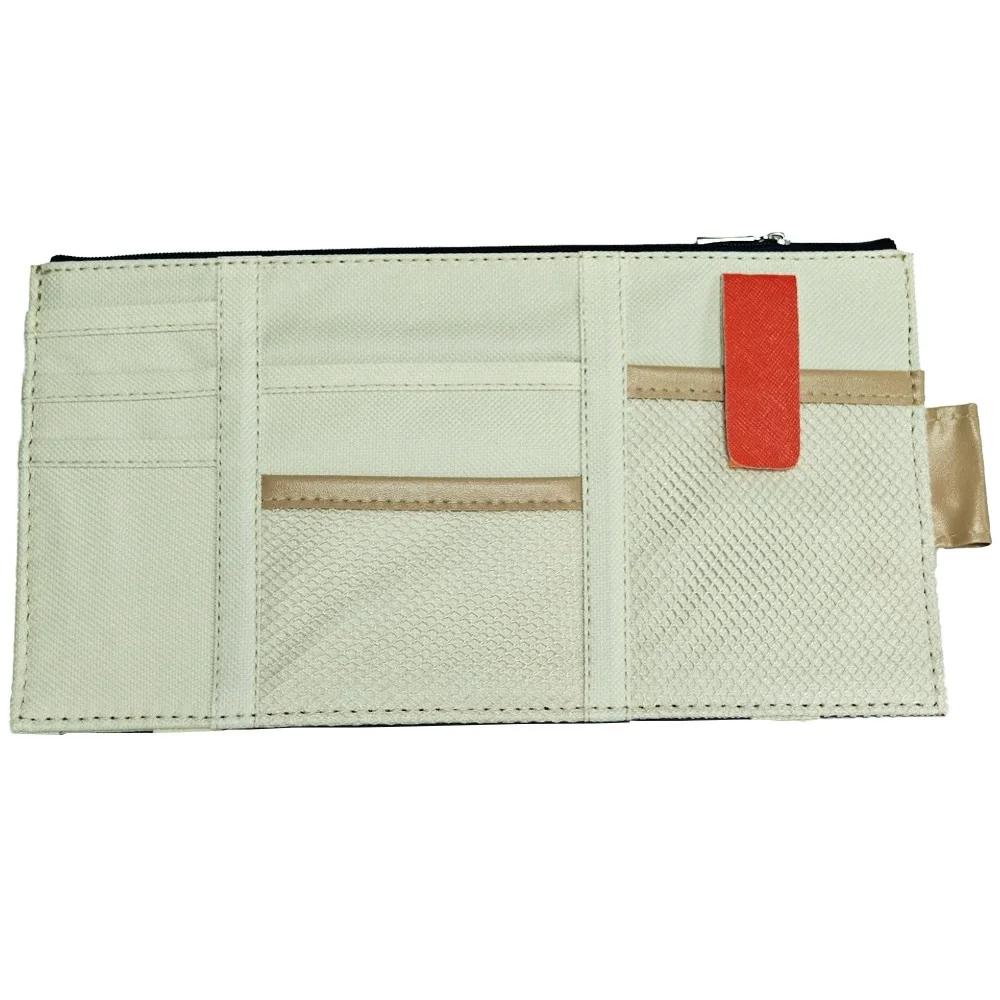 Multi-funcional carro viseira de sol & boot organizador saco de armazenamento portátil acessórios automóveis para cartões de combustível ferramentas decoração interior do carro