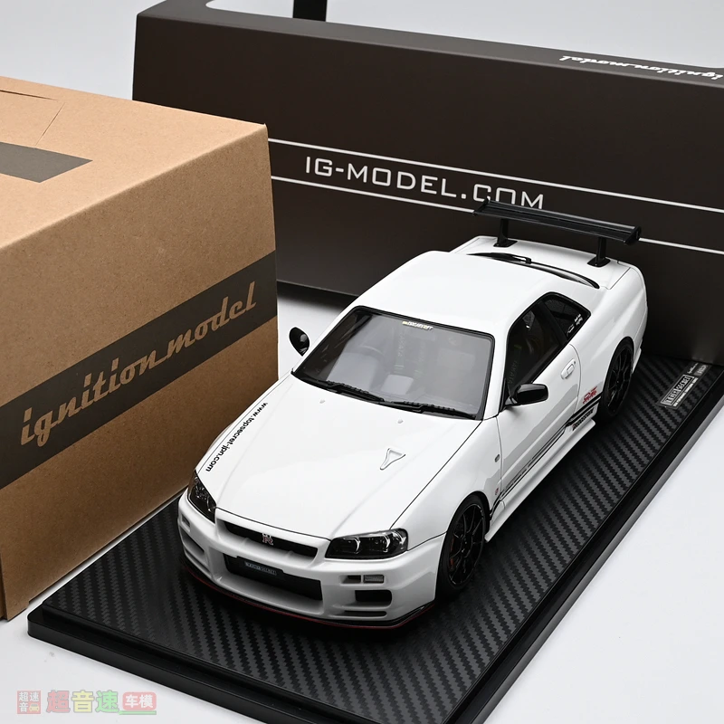 

IG 1:18 TOP SECRET 34GT-R BNR34 White JDM Simulation Limited Edition Resin Metal Static Car Model Toy Gift