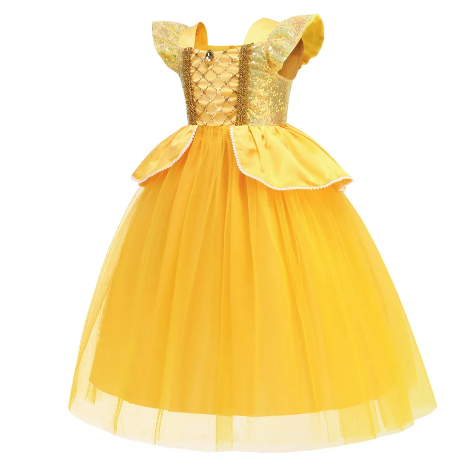 Déguisement de Princesse Jaune Poivre pour Fille, Vêtement Éducatif pour ixd'Anniversaire, Halloween, Carnaval, 2024