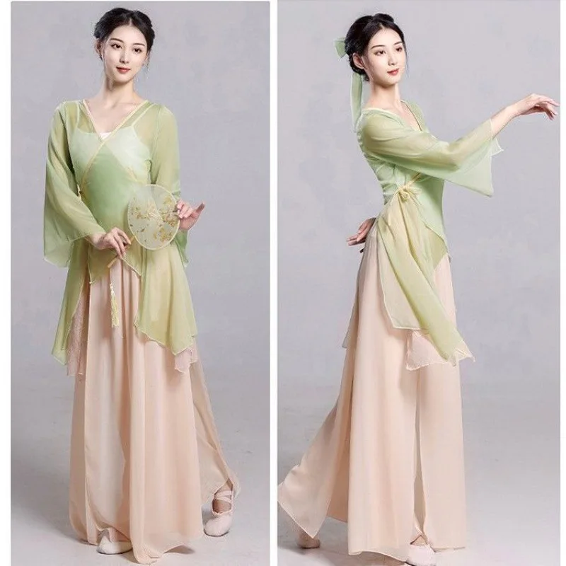 N ü wa pants, classical dance performance attire, flowing gauze clothing, Chinese dance practice suit, body charm, immortal qi,