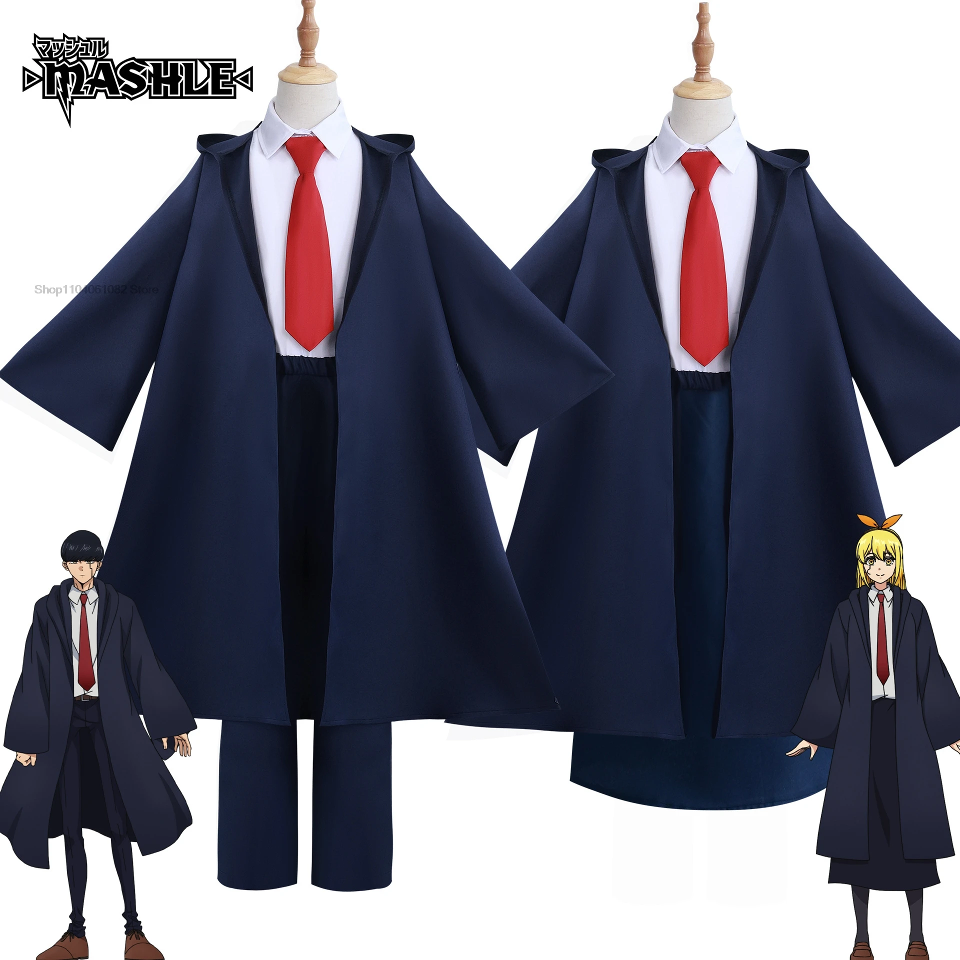 Mashle Zitrone Cosplay Kostüm Anime Magie und Muskeln blau Trenchcoat Erwachsenen Kind Outfits Halloween Party Rollenspiel Schuluniform