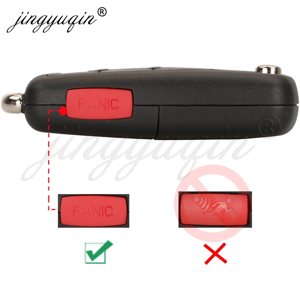 jingyuqin 3/4 Buttons Car Key Shell For VW VOLKSWAGEN Touareg Phaeton Skoda Flip Auto Remote Keyless Case Side Panic Button