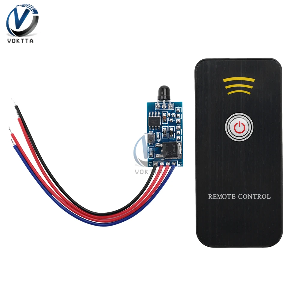 DC2.5V-5V DC5V-24V One Key Switch Infrared Remote Control Receiver Module Learning Type Code Remote Control Transmitter Receiver